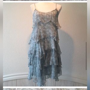Guess Los Angeles Grey/turquoise layered dress
